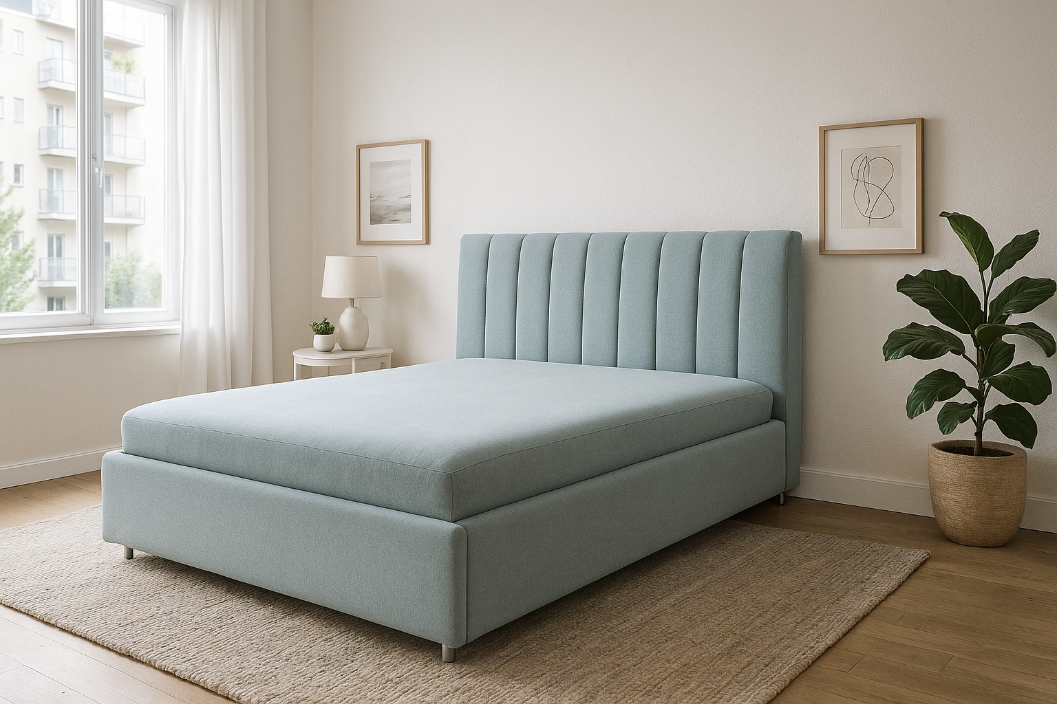 Postel s látkovým potahem matrace