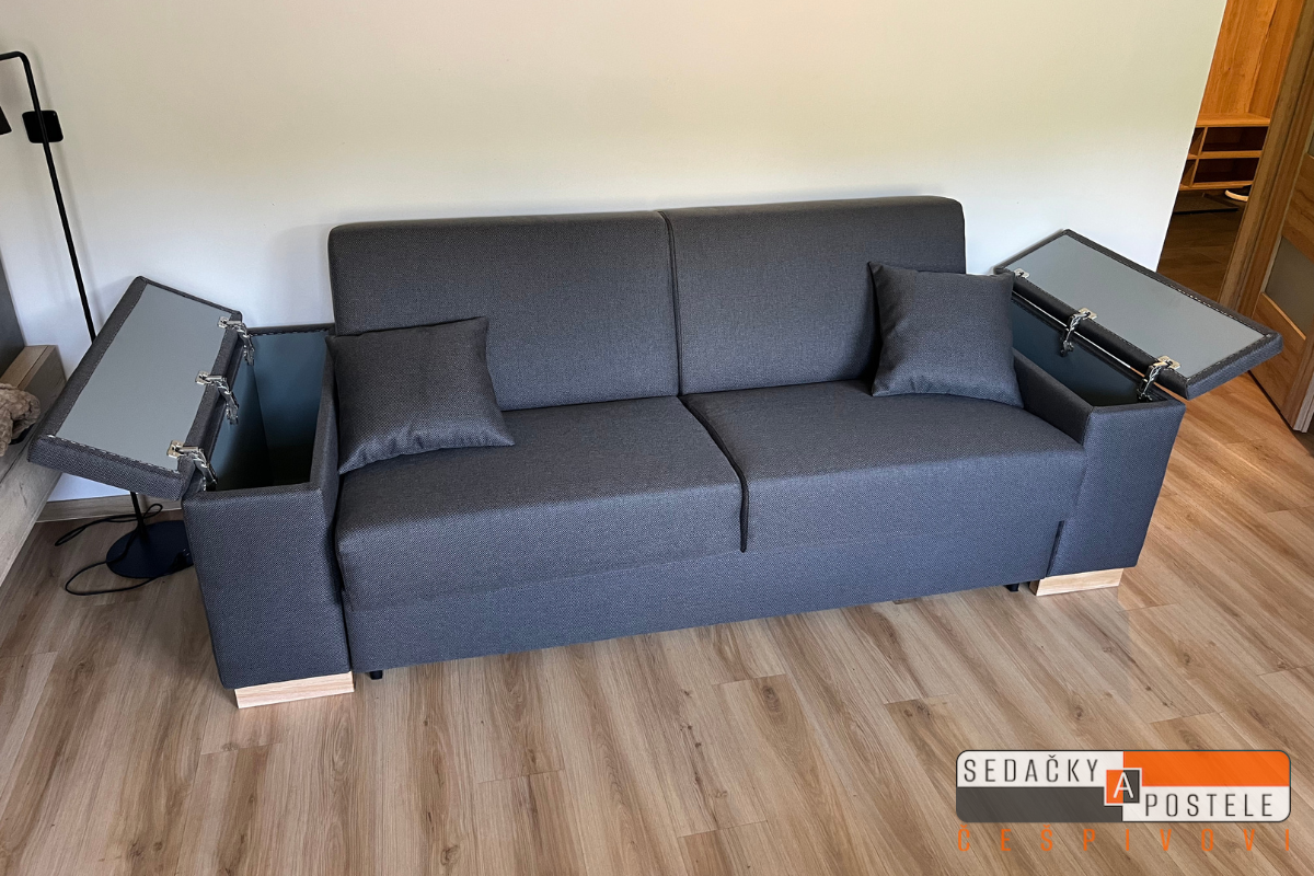 Pohovka pro trvalé spaní s úložnými prostory SPA5