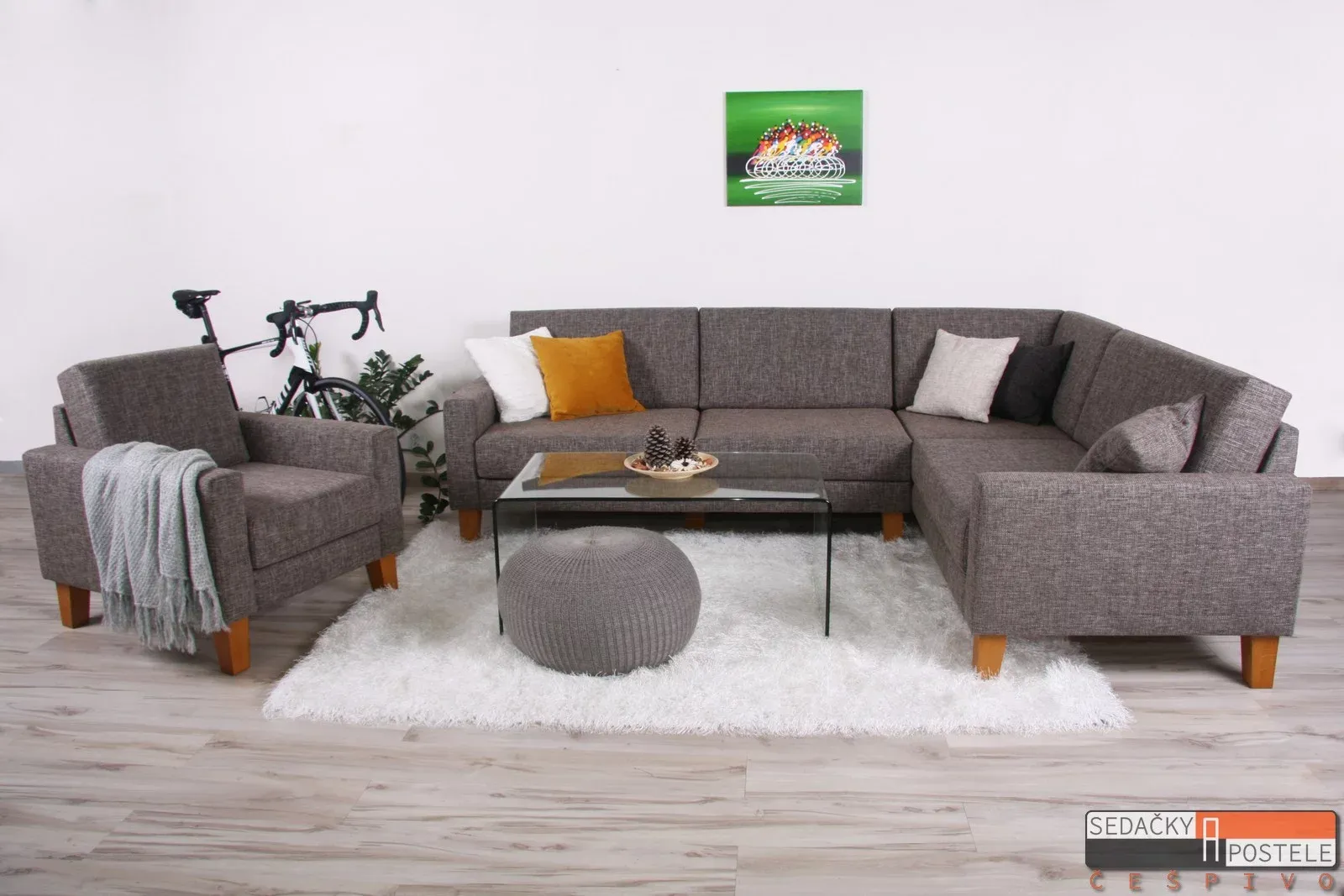 typ DEB rohová souprava a křeslo